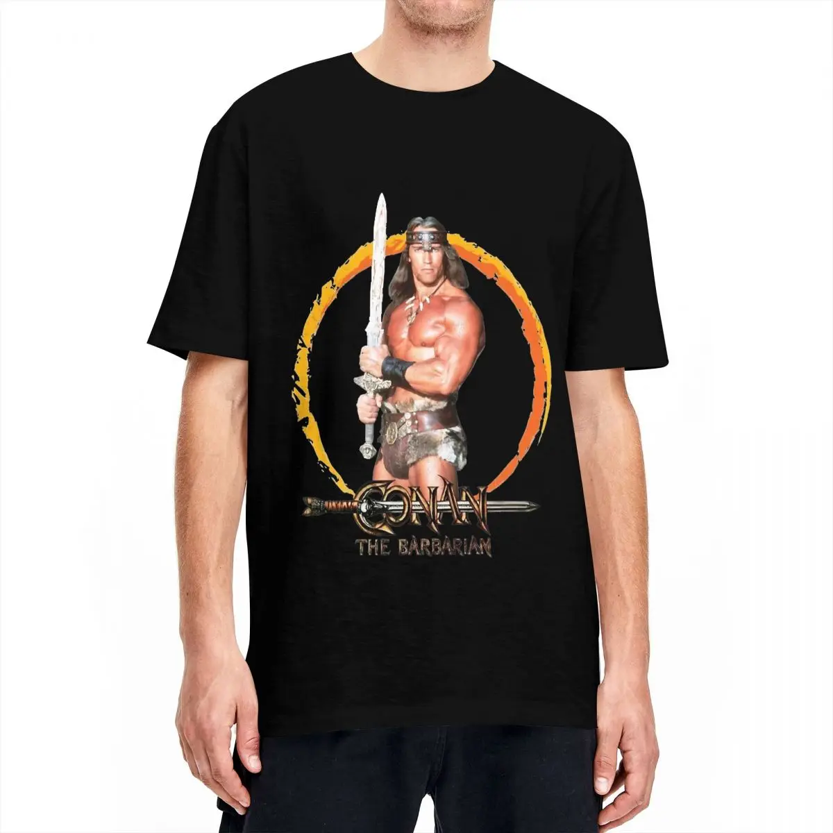 Funny Conan The Barbarian Design T Shirt Men's O-neck Short Sleeve Top Tee Cotton Summer Tops