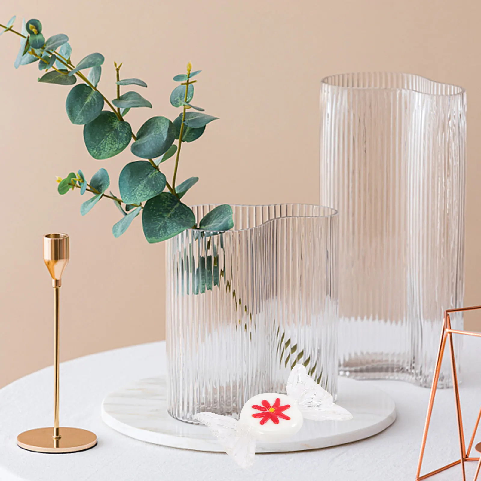 

2Pcs Glass Candy Decoration Candy Shape Ornament for Home Office Table Desktop Decoration Gift Desktop Decor Christmas Decor