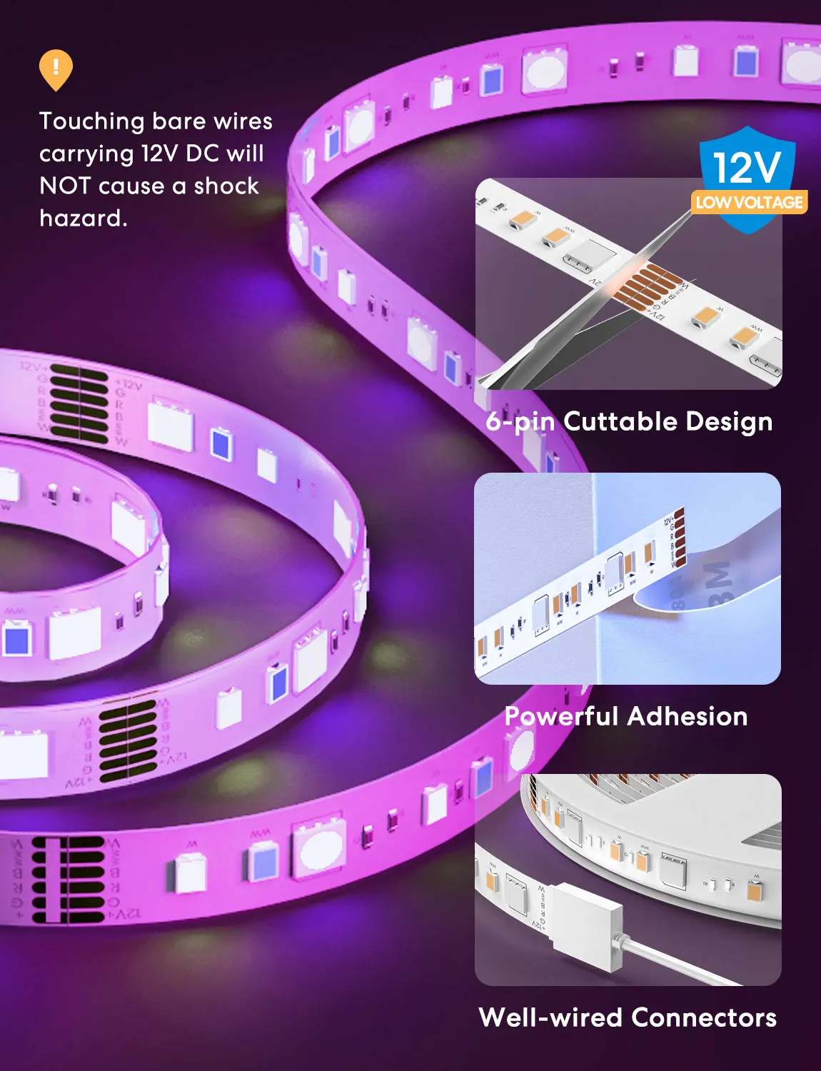 Meross Homekit 10M LED Strip Lights APP Control Color Changing RGB Led Light Flexible Lamp Tape for Room Decoration TV Backlight