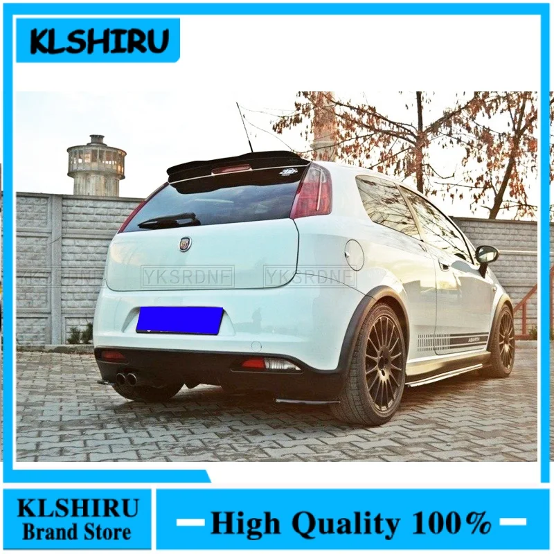 Rear Wing Spoiler For FIAT GRANDE PUNTO ABARTH 2007 2008 2009 2010 Glossy Black ABS Plastic Roof Wing Hatchback Spoiler Lip