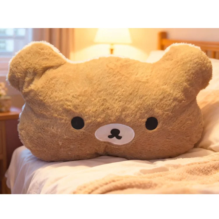 Meistverkauftes süßes Rilakkuma-Plüsch-warmes Handkissen, Cartoon-Bär, Plüschtier, weiches Kissen, Geburtstagsgeschenk – Detail 7