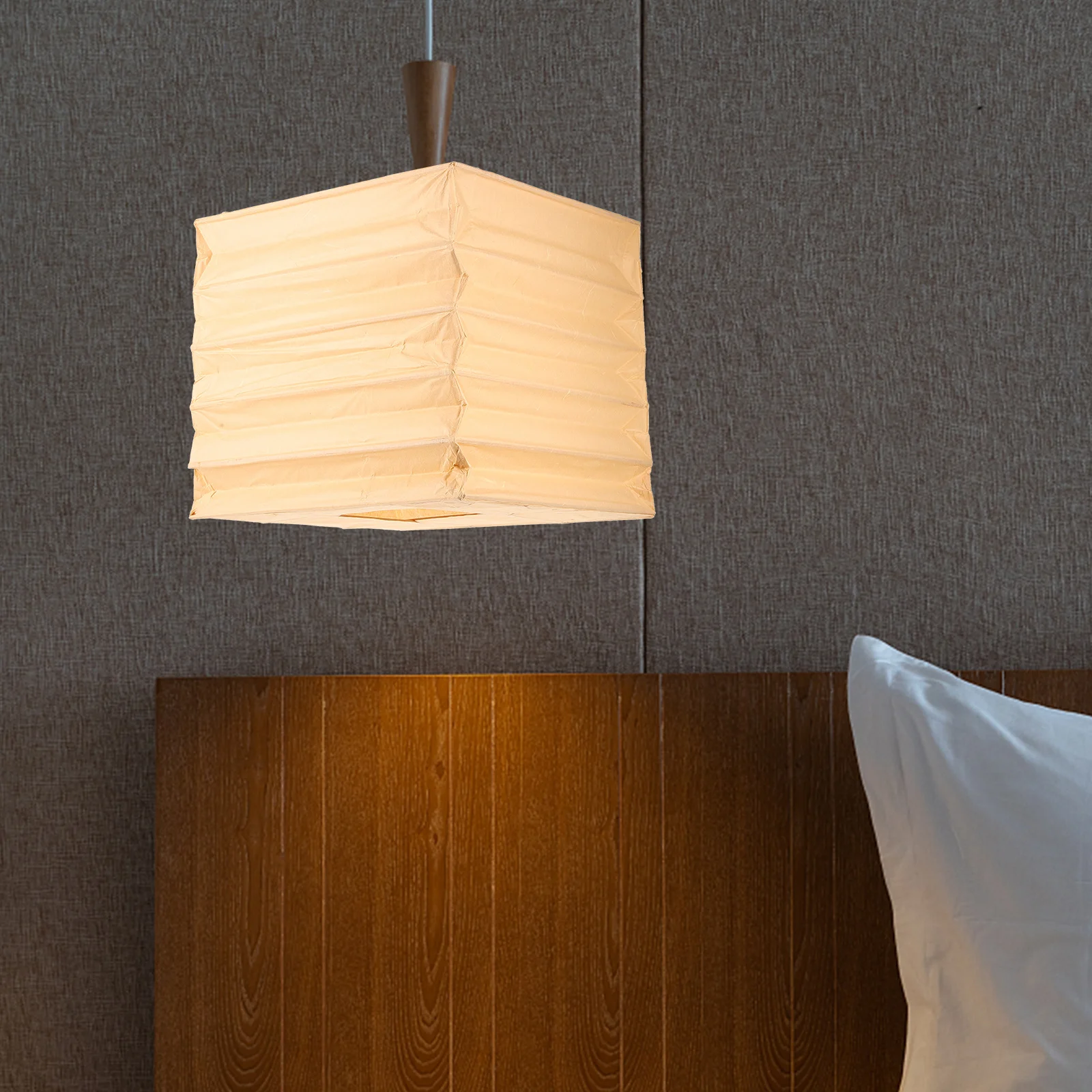 Paper Lampshade Foldable Rustic Ceiling Lamp Cover for Pendant Lamps Home Bedroom Decorative Light Cover Paper Lampshades