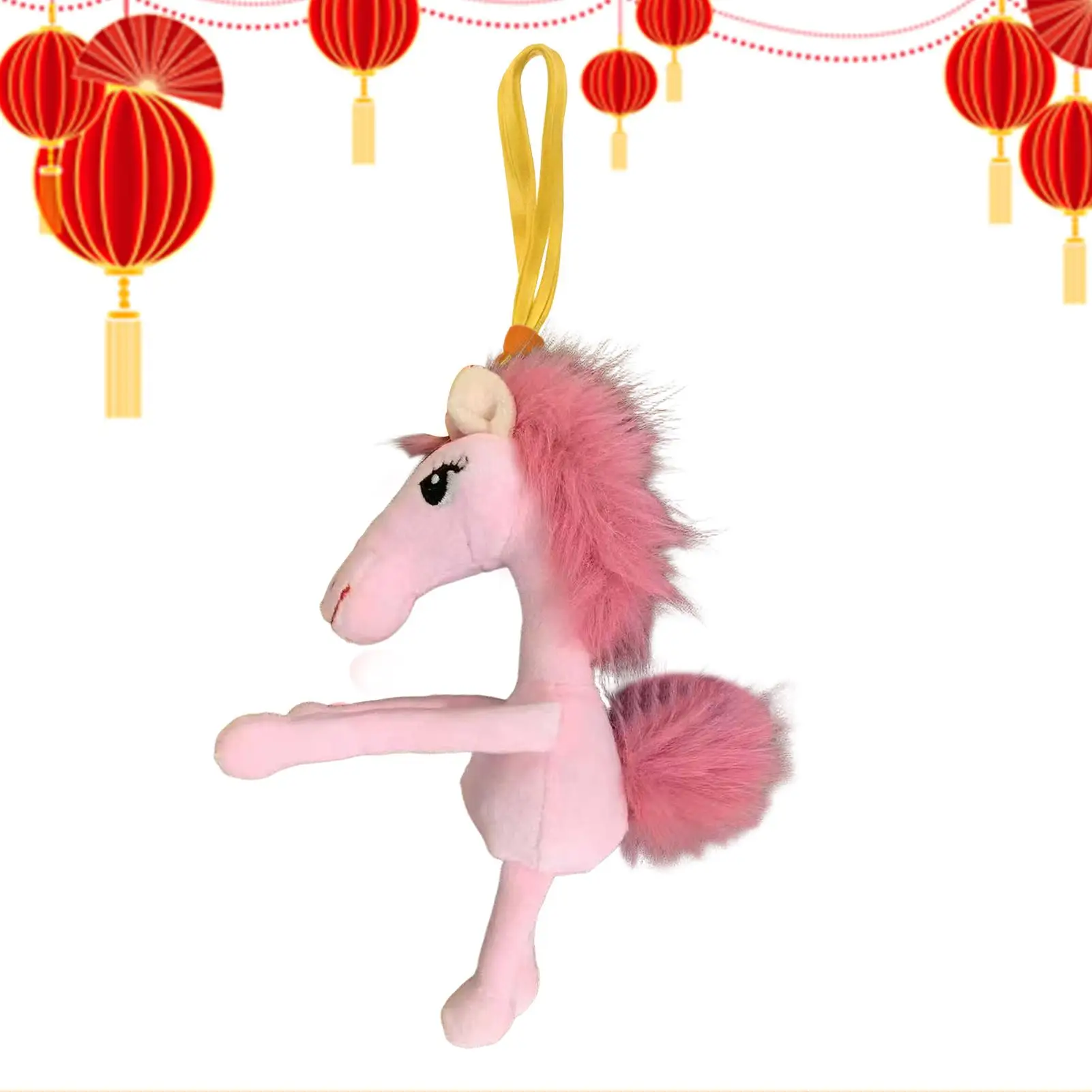 

2026 Chinese New Year Horse Plush Soft Cute Chinese Animal Keychain Horse Stuffed Animal For Cars Bags Dining Tables Shop Home