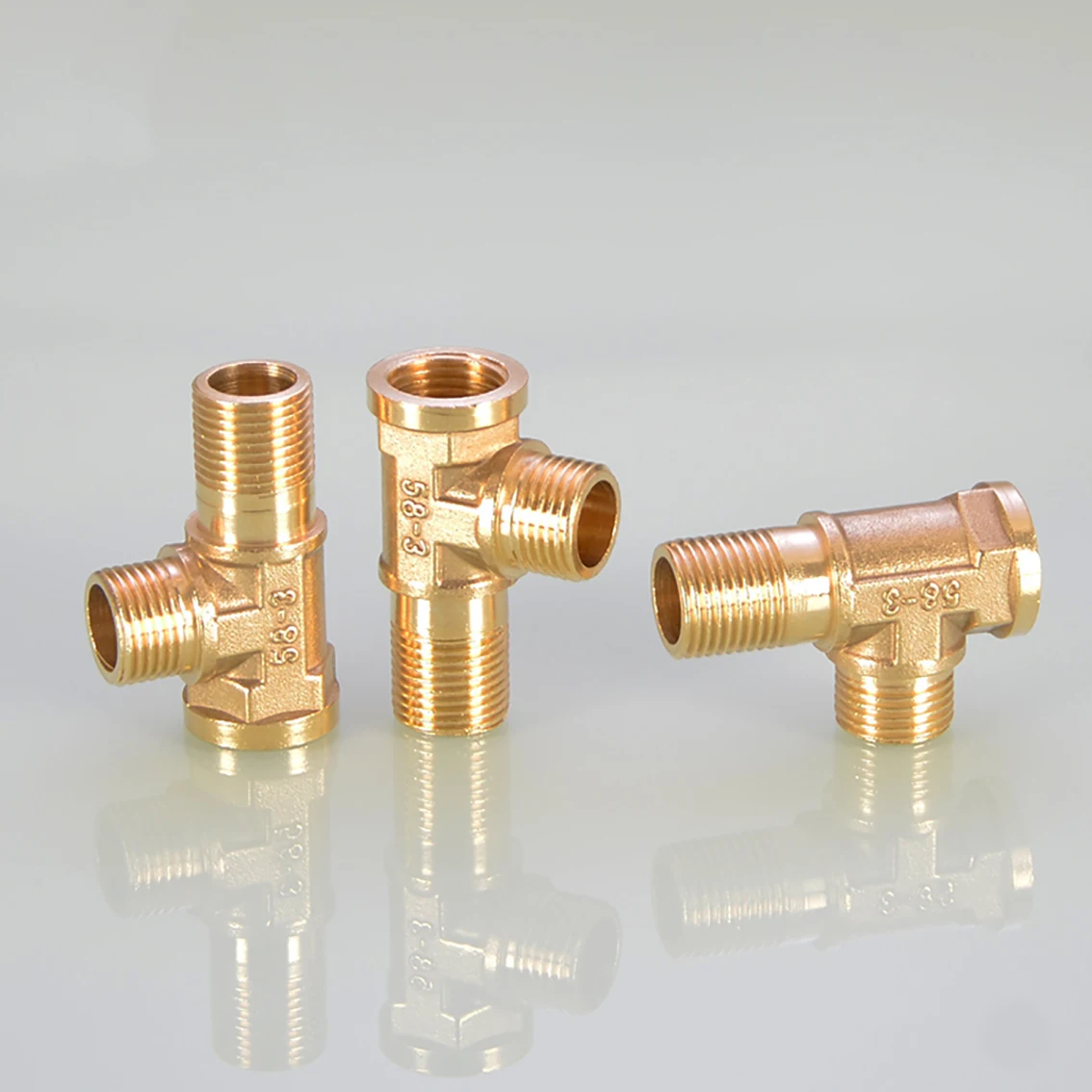 1Pcs Brass Tee Pipe Fittings Joint 1/2