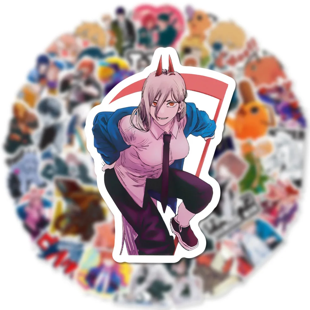 10/30/50pcs Classic Anime Chainsaw Man Sticekrs Cool Cartoon Manga Waterproof Sticker Decals for Kid DIY Skateboard Guitar Diary