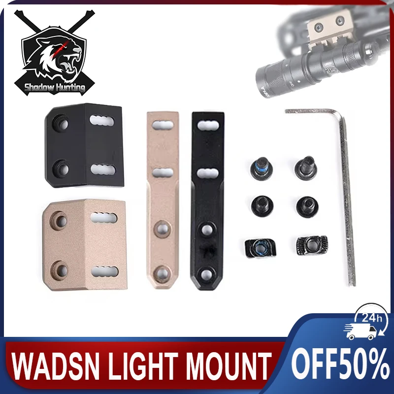 

WADSN Airsoft WADSN Tactical Flashlight Offset Mount for M-lok Keymod Picatinny Rail M600 M600C M300 M300A Weapon Scout Light