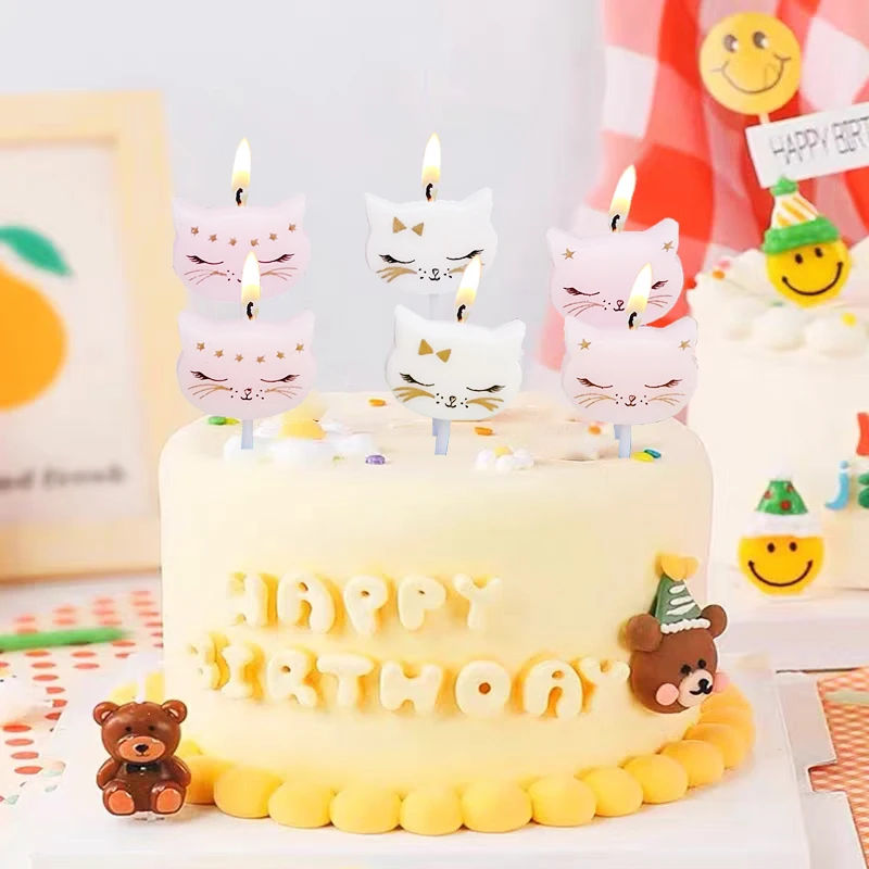 Cute Cat Children's Party Creative Happy Birthday Candle Party Baking Cake Decoration Girl Celebration Candle