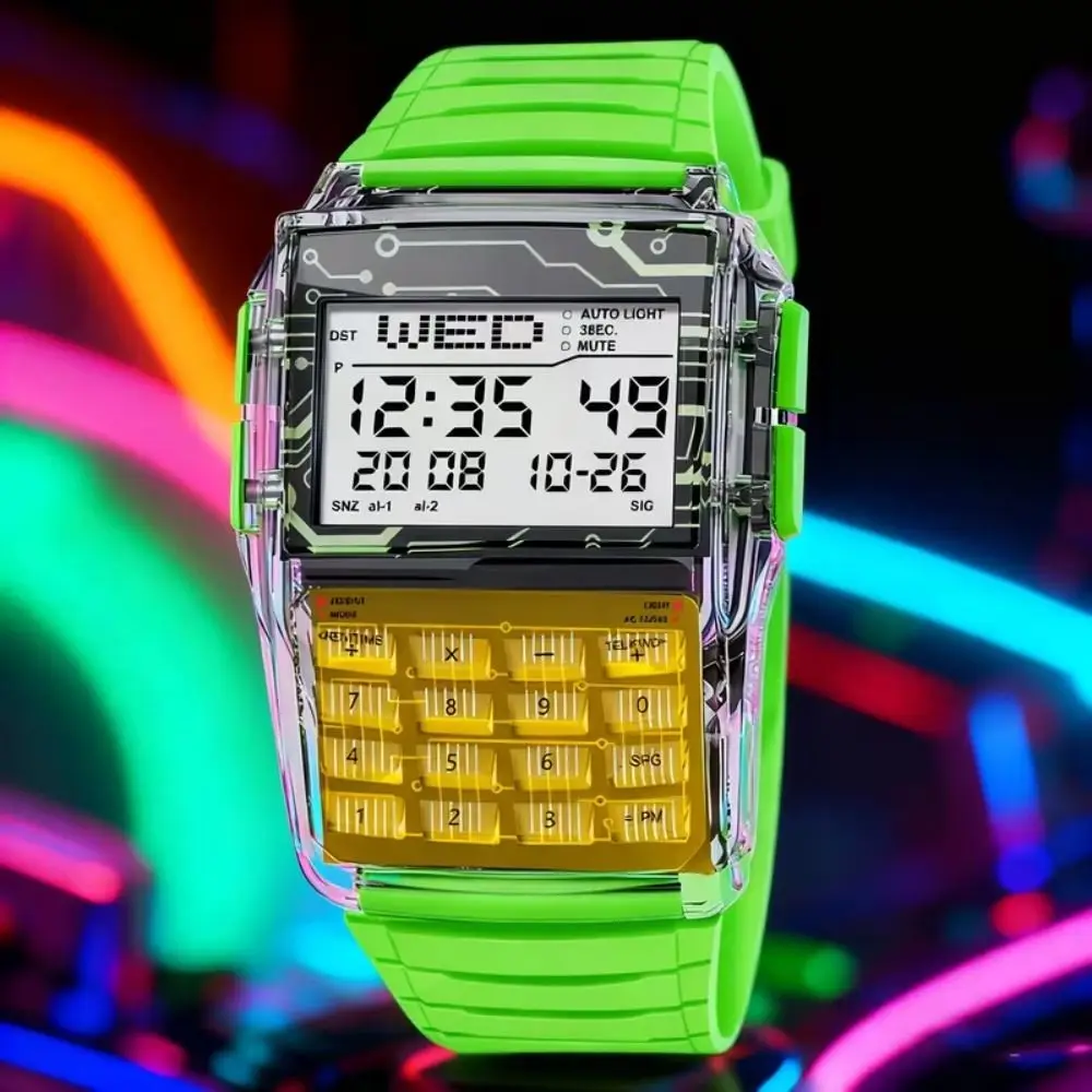 Computer Style Multifunctional Computer Watch LED Display Waterproof Digital Watch Stopwatch Shock Resistant Sports Watch Women