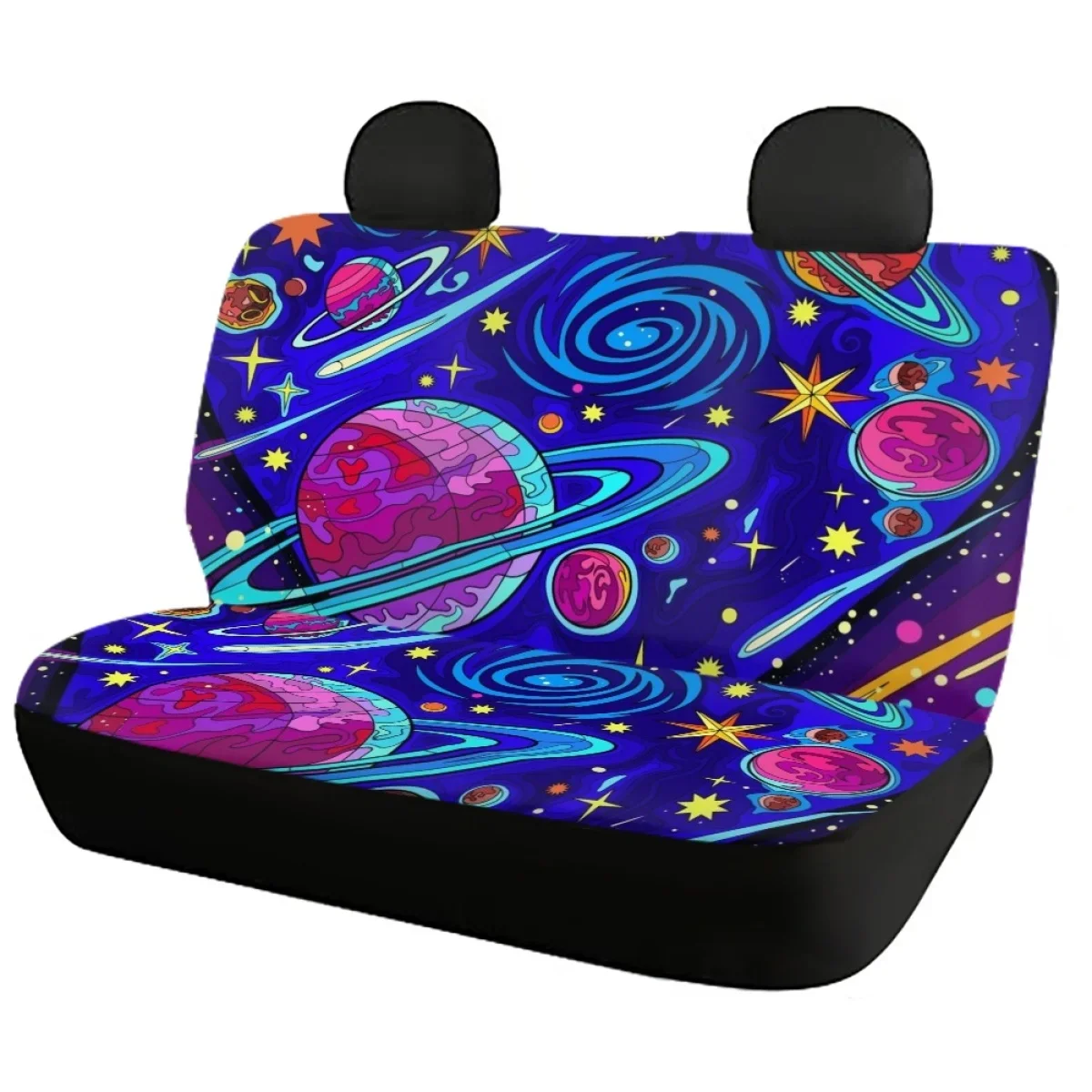 3D Printing Fantasy Universe Galaxy Full Set Car Seat Covers Fit Most Vehicle Pattern Seat Cover Front and Back Seat Breathabe