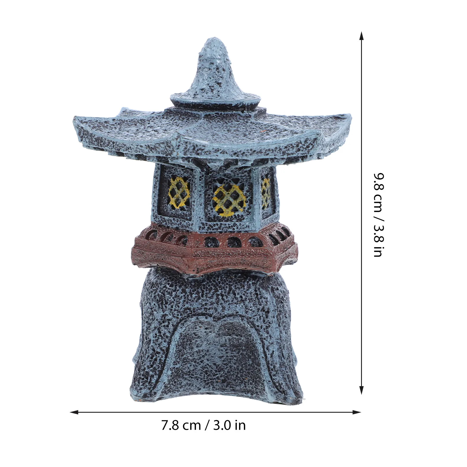 Resin Japanese Pagoda Lantern Garden Statue Oriental Decor Retro Design for Outdoor Indoor Aquarium Terrarium Bonsai Micro