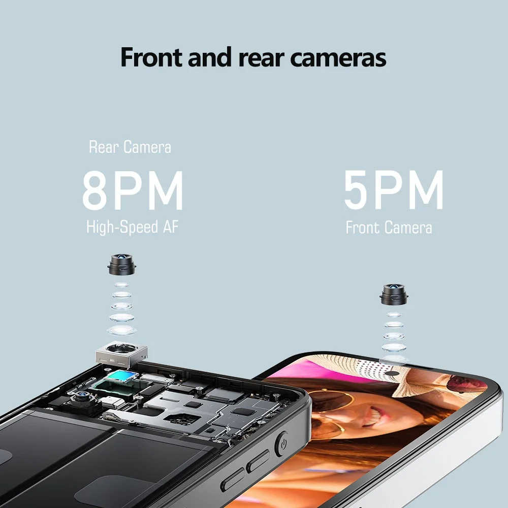 SOYES Q333 هاتف ذكي صغير 4GB RAM 64GB ROM أندرويد 12.0 Face Unlock 2000mAh 4G LTE Type-C OTG 3.58 بوصة شاشة هاتف صغير #3