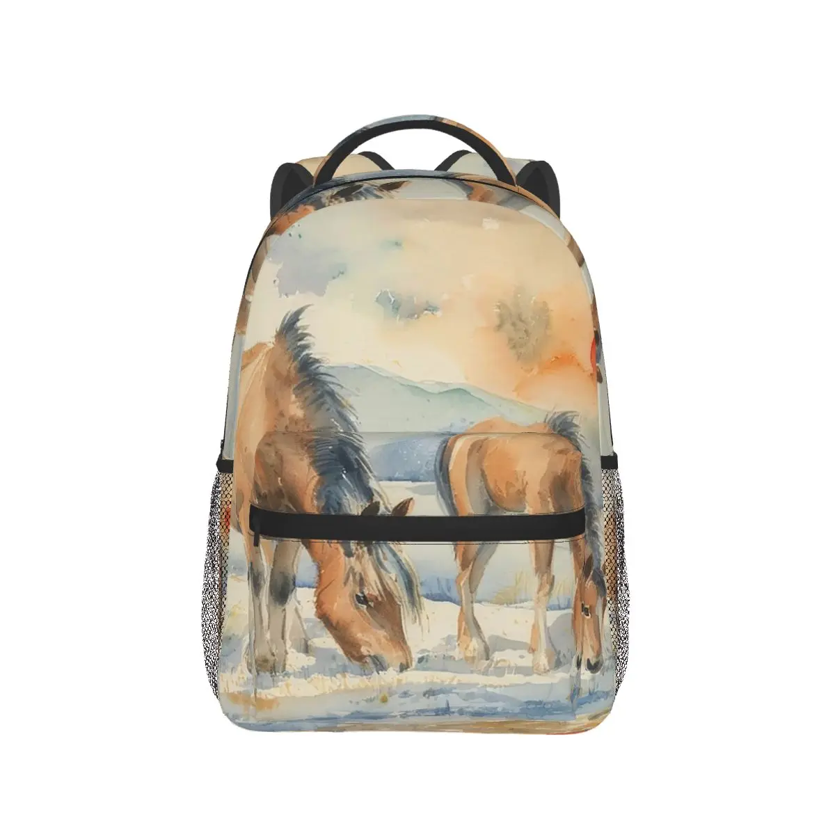 Dartmoor Ponies Student Backpack School Bag Hiking Travel Daypack for Men Women Fashion Bookbag Shoulder Bags