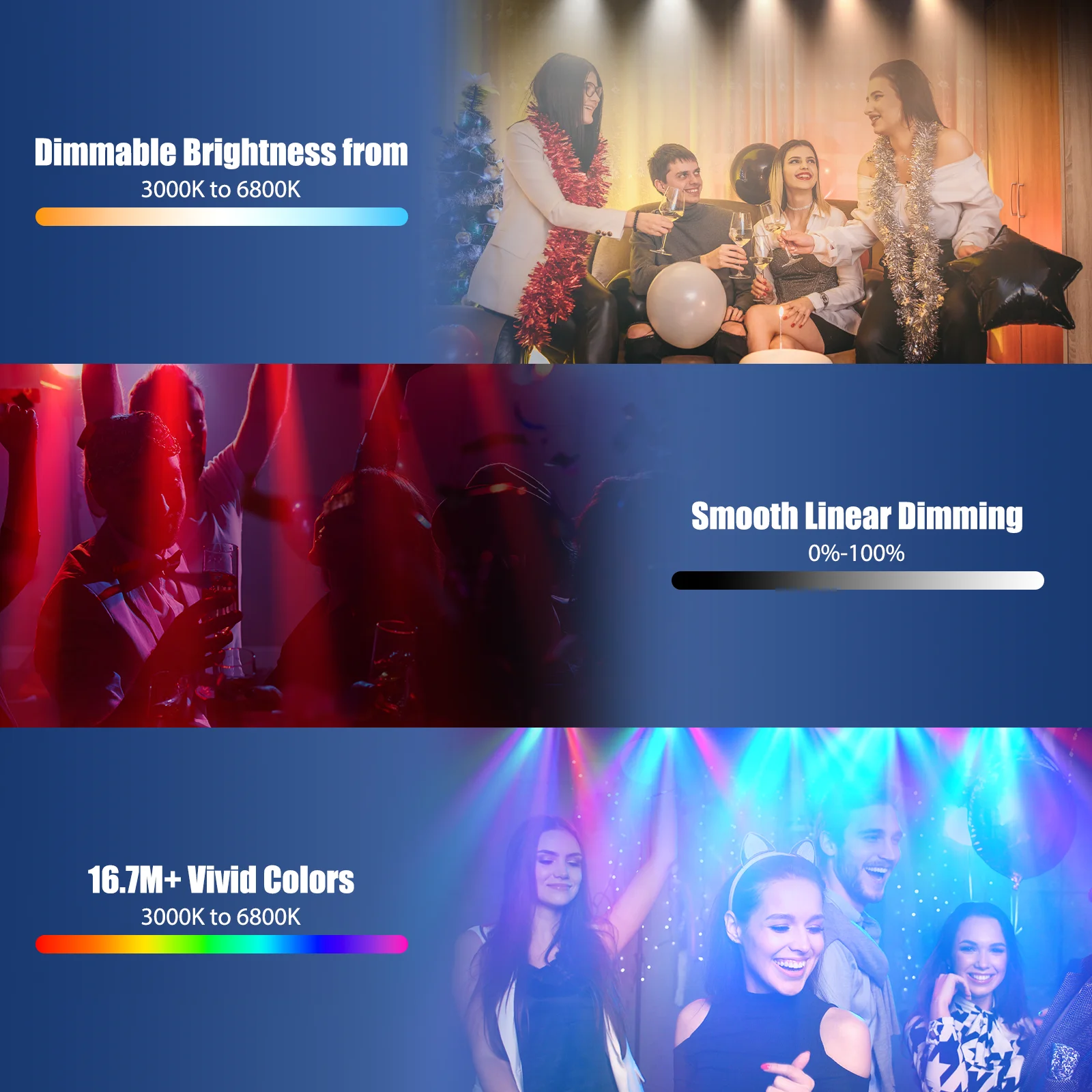 Somspot 7x40W Zoom Moving Head Light RGBW Stage Effect Lighting Projector for Party Concert Wedding Theater Live Show Bar Club