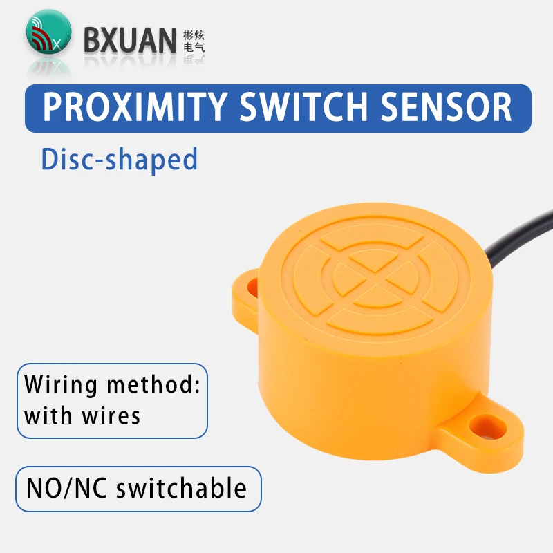 Cylindrical Proximity Switch Sensor 12-24VDC IP67 Waterproof Flat Circular Shape NPN or PNP