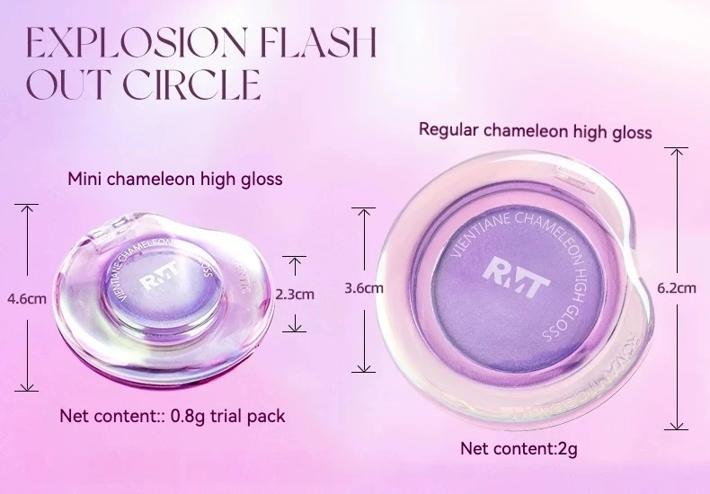 RMT High Gloss Chameleon Highlight Matte Purple Fine Powder Cream Blusher Shiny Face Brightening Integrated Plate ROMATIC Makeup