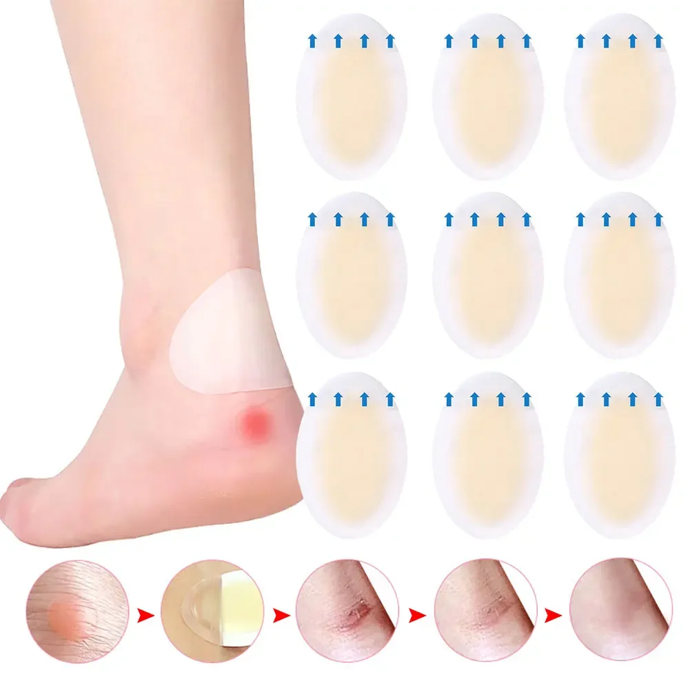 20PCS Gel Heel Protector Foot Patches Adhesive Blister Pads Hydrocolloid Heel Liner Shoes Stickers Pain Relief Plaster Foot Care