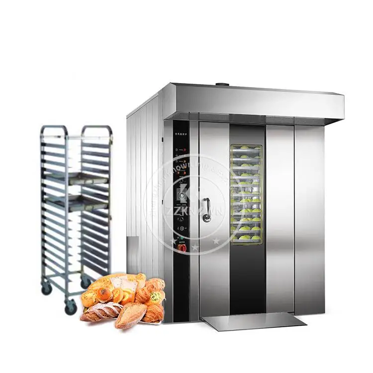 Commercial Bread Oven Electrical / Gas Rotary Rack Oven 32 Tray For Bakery