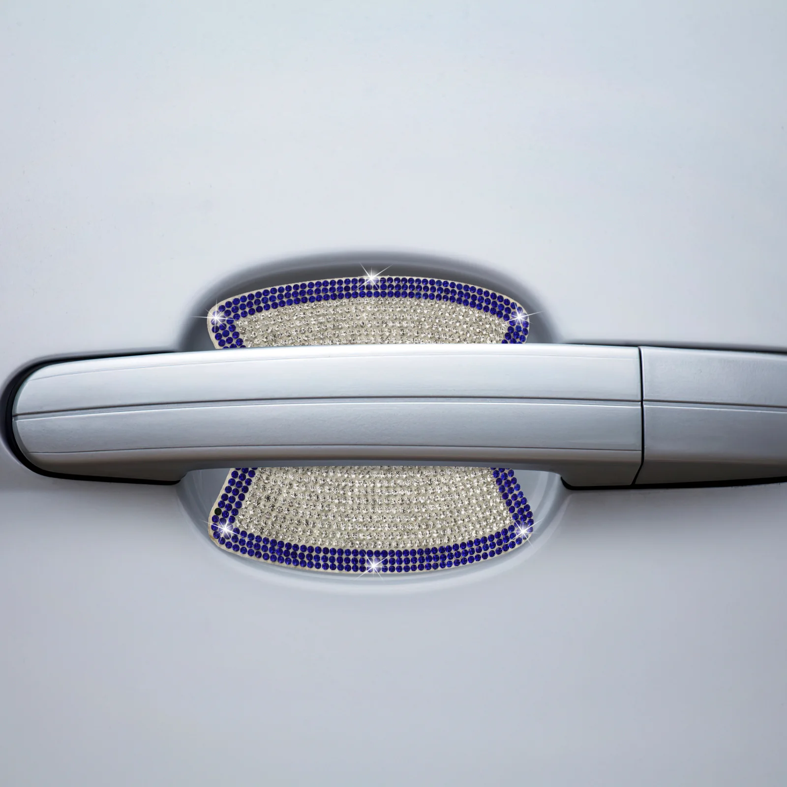 

2pcs Car Door Handle Decals Rhinestone Glitter Crystal Stickers For Women Car Bowl Cover Protective Decorative Auto Accessories