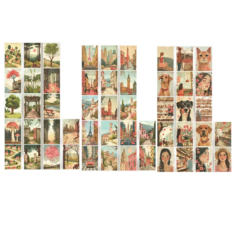 HOT-Simple Life Large Size Aquascape Tape 3 Rolls/Bag DIY Manual Handbook Creative Material Decorative Sticker Guide B
