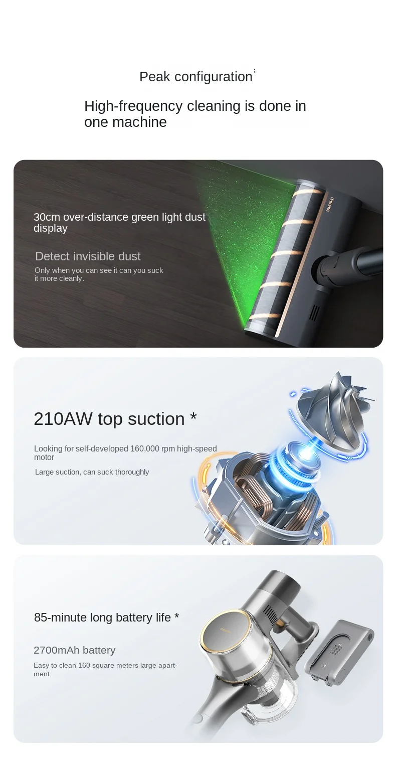 Dreame High Suction Robot Vacuum Cleaner V16S Dual Green Light Dust Display V16 Pro Mite Removal Household Use