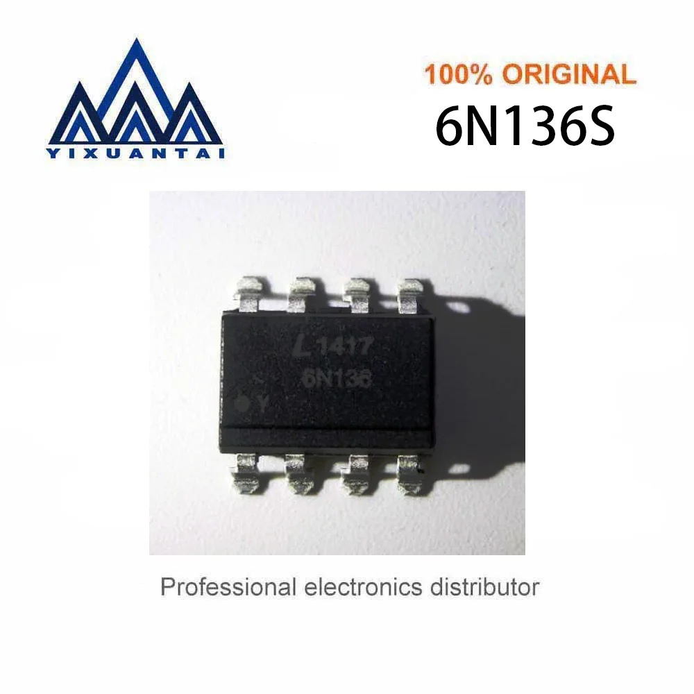 10pcs/Lot  6N136S  6N136【OPTOISO 5KV TRANS W/BASE 8SMD】New and Original