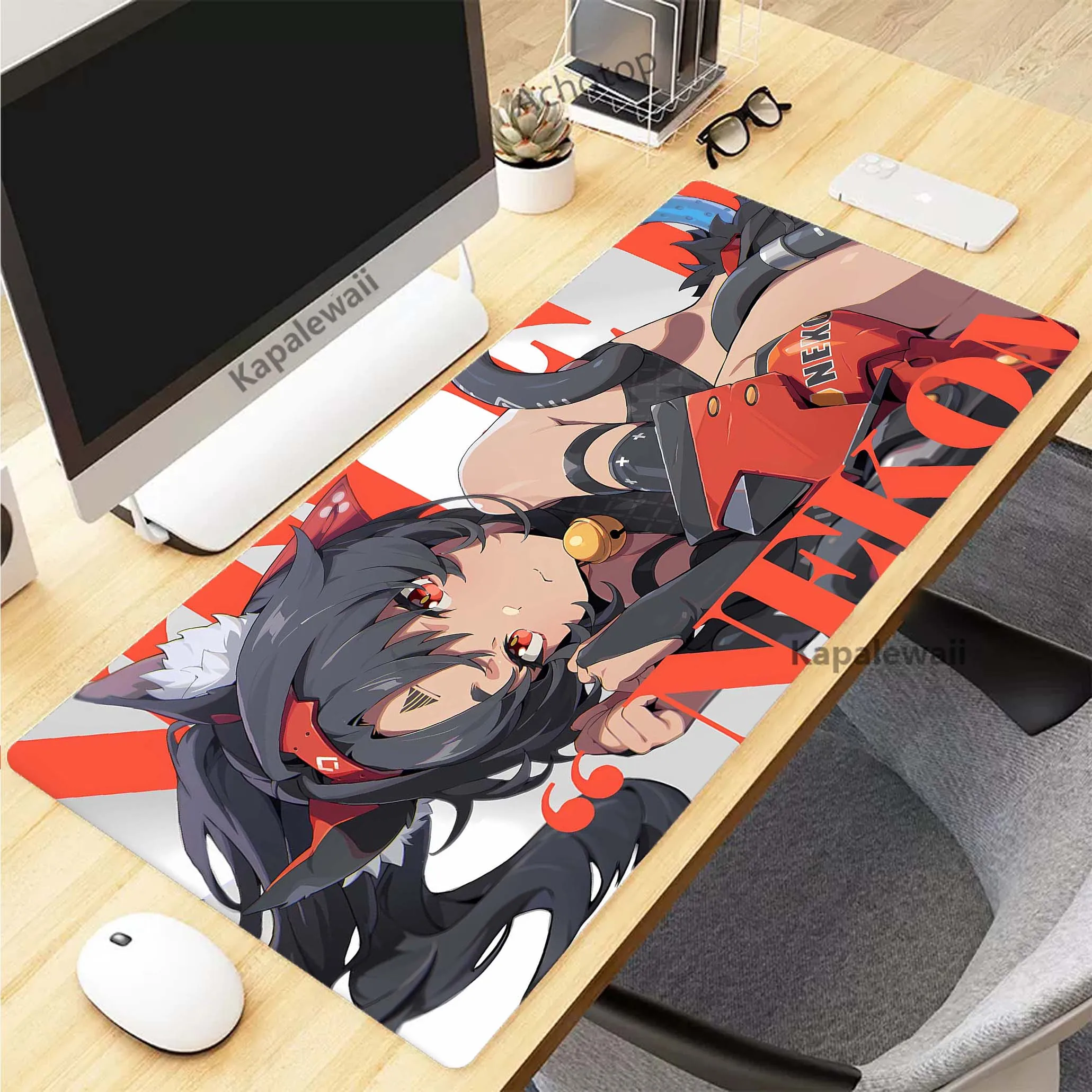 Imagem -04 - Zenless Zone-zero Anime Grande Mouse Pad Mouse Pad Escritório Tapete Gaming Bloqueio Borda Tapete do Rato Almofadas do Teclado do Jogo 90x40cm