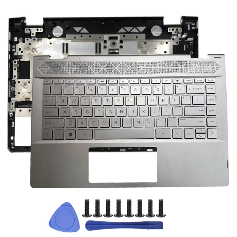 Original For HP Pavilion X360 14-CD 14T-CD 14M-CD Laptop Palmrest Upper Case US Backlit keyboard TPN-W131 Silver