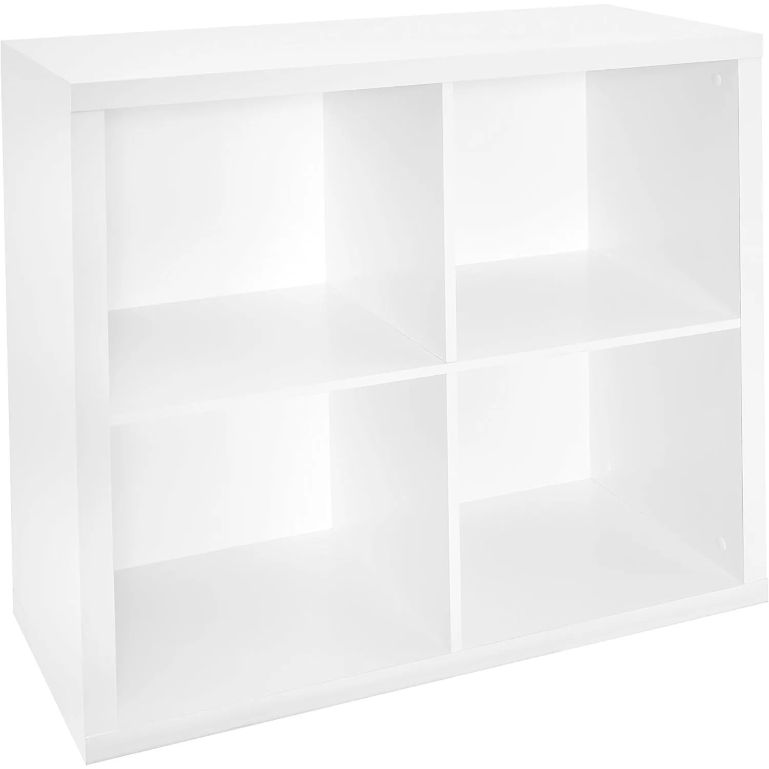 

4 Cube Storage Shelf Organizer Bookshelf with Back Panel, Easy Assembly, Wood, White Finish