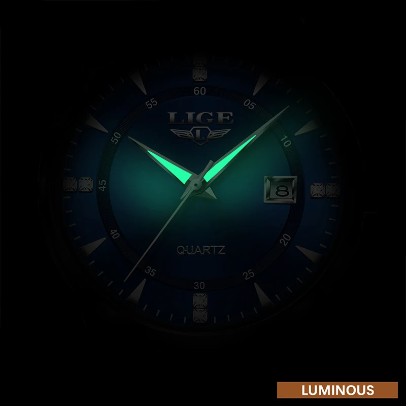 LIGE 2025 أفضل ساعات رجالية بسيطة مضيئة مقاوم للماء ساعة رجالية ساعات كوارتز عصرية للرجال الفاخرة relogios masculino