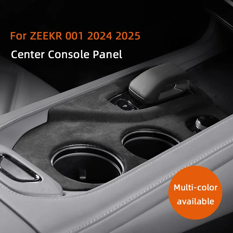 

For ZEEKR 001 2024 2025 Car central control gear shift panel frame sticker Super Suede car Water cup panel sticker accessories