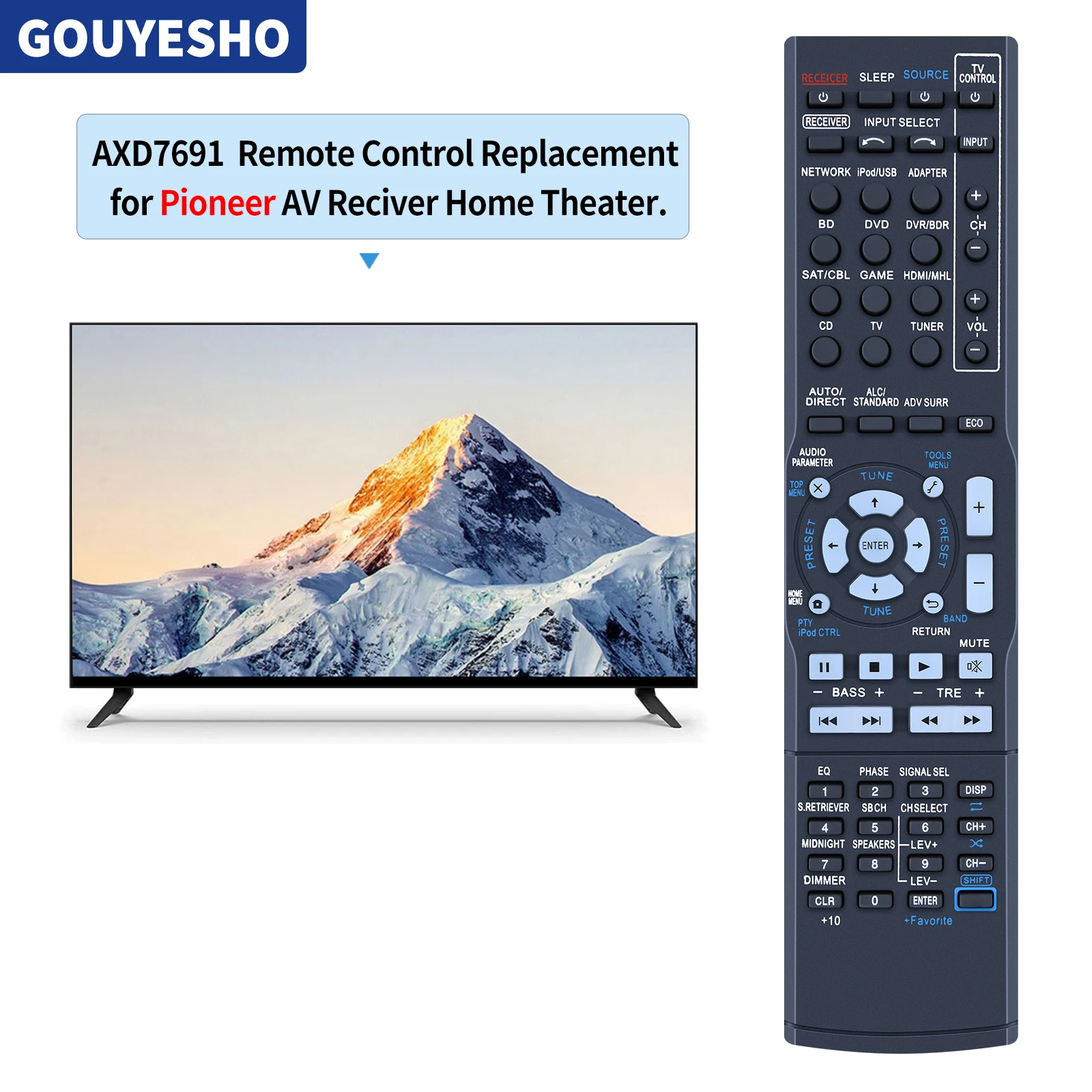 New Remote Control For Pioneer AXD7691 VSX-43 VSX-60 Audio Video Receiver