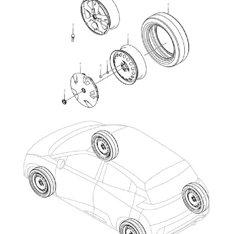 Per Byd Seagull Dolphin Mini 2022-2025 Eqe-03023 sistema di ruote accessori per Auto originali Para Auto Tools