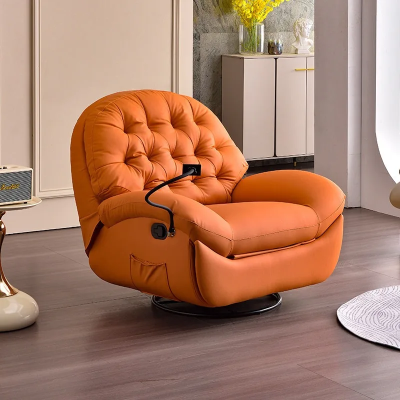 Single Lazy Recliner Sofa, Rotatable Multi-functional Convertible Seat, Sleepable & Reclining Furniture for Living Room & Bedroo