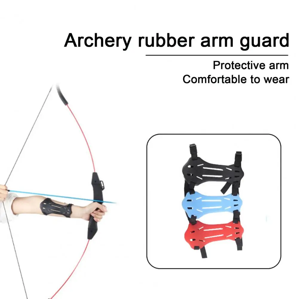 Children Archery Arm Guard Adjustable Archery Arm Guards for Kids Youth Soft Rubber Arm Guard with 2 Straps Buckles for Recurve