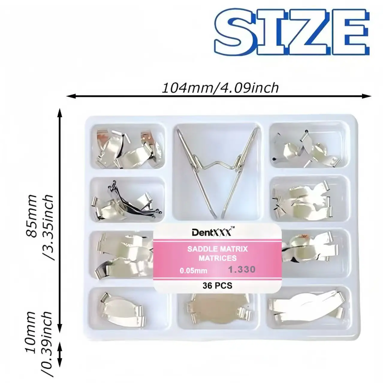 36PCS Saddle Matrix Matrices  0.05MM Sectional Forming Clips Kit No.1330