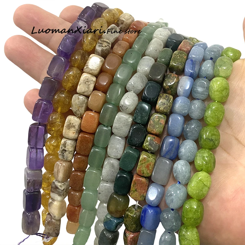 8x12MM Irregular Raw Natural Stone Quartz Amethyst Agate Lapis Spacer Beads for Jewelry Making Diy Bracelet Charms Accessories