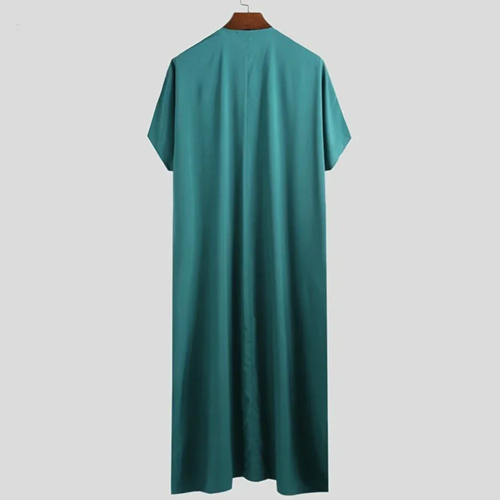 เสื้อผ้ามุสลิมบุรุษ Saudi Jubba อาหรับ Kaftan Abaya Thobe ชุดยาว Robe