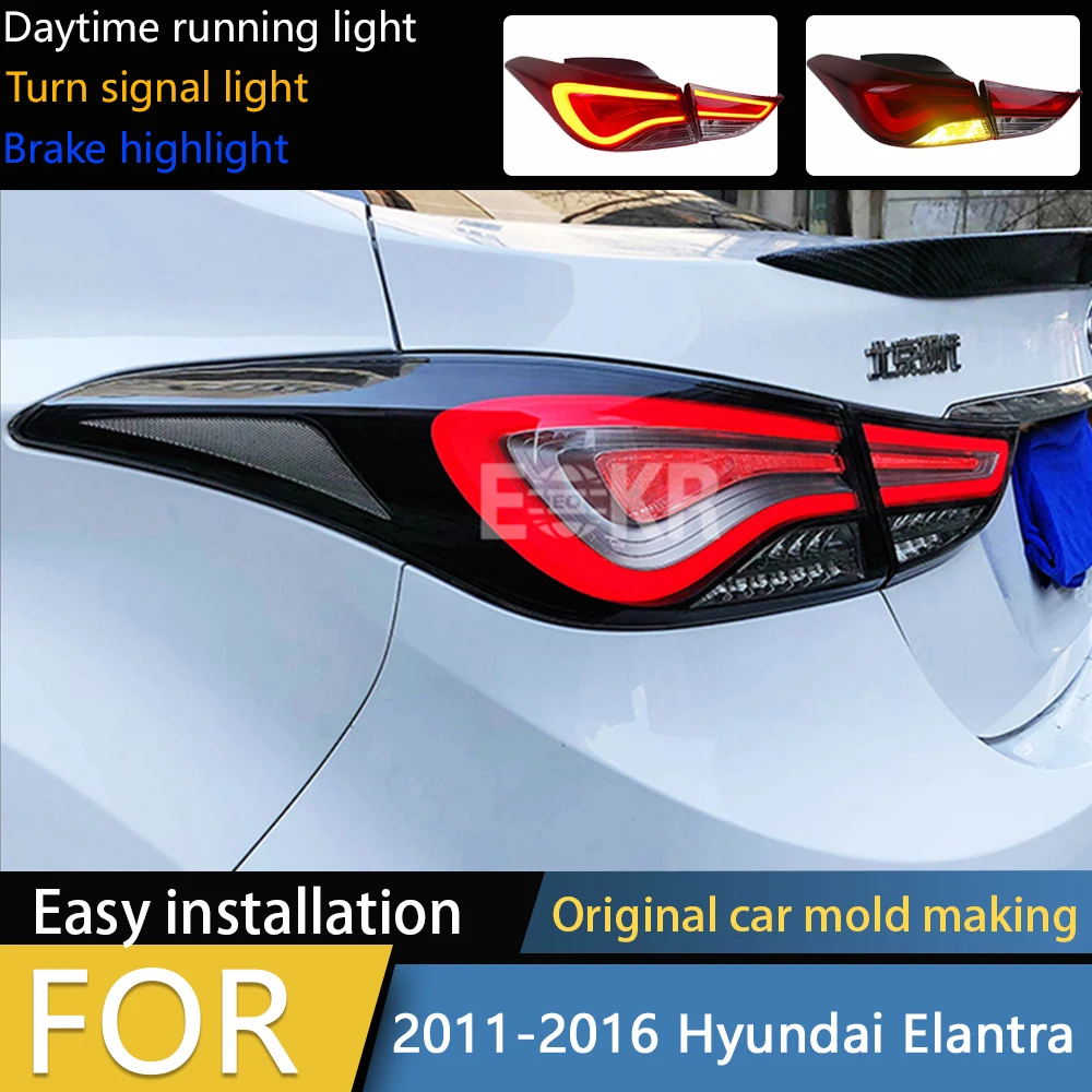 

Стайлинг автомобиля для Hyundai Elantra задние фонари 2011-2016 светодиодный задний фонарь светодиодный задний фонарь DRL сигнальный тормоз задний ход автоаксессуары