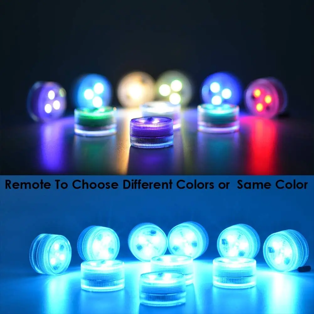 Remote Control CoSubmersible 3 LED Underwater Light With Battery RGB Night Light For Fish Tank Swimming Pool Wedding Party Lamp