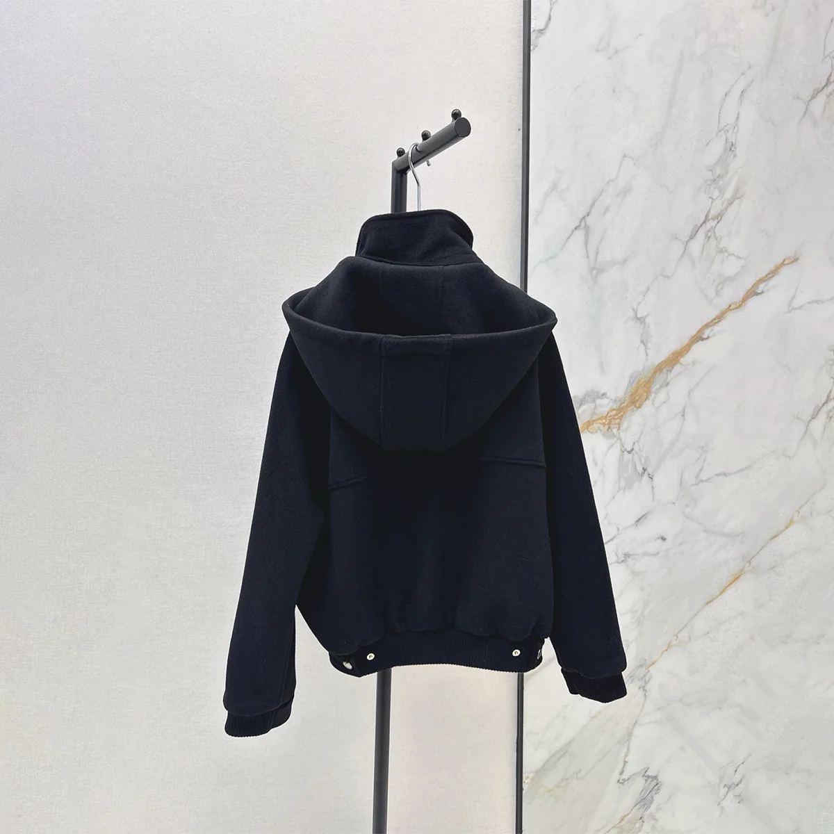 2026 high-quality women's black hooded short woolen jacket--hb810