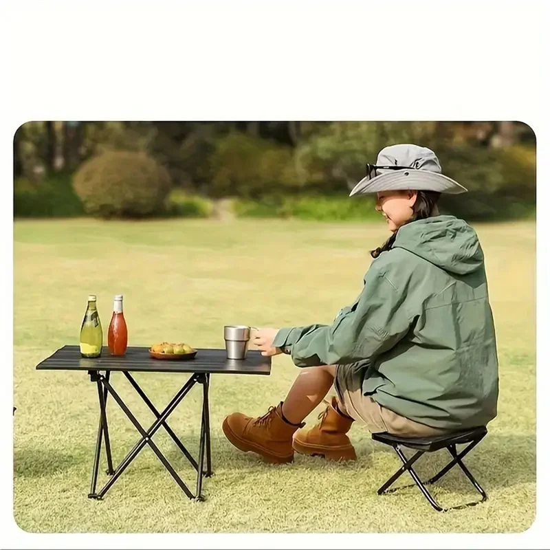 Portable Folding Chair Outdoor Travel Pocket Handbag Stool Ultralight Collapsible Foot Stool for Sketching Camping Fishing Beach