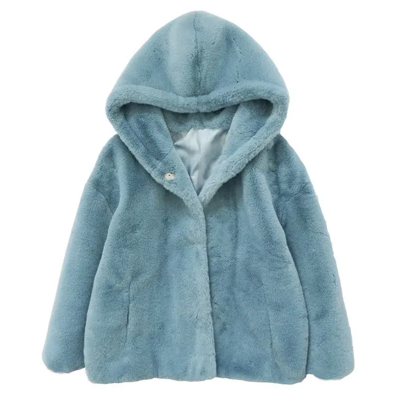 Frauen Faux Pelz Mittlere Länge Mäntel Jacken Mit Kapuze Mantel Dicke Warme Y2k Streetwear Jacke Arbeit Oberbekleidung Herbst Winter 2025