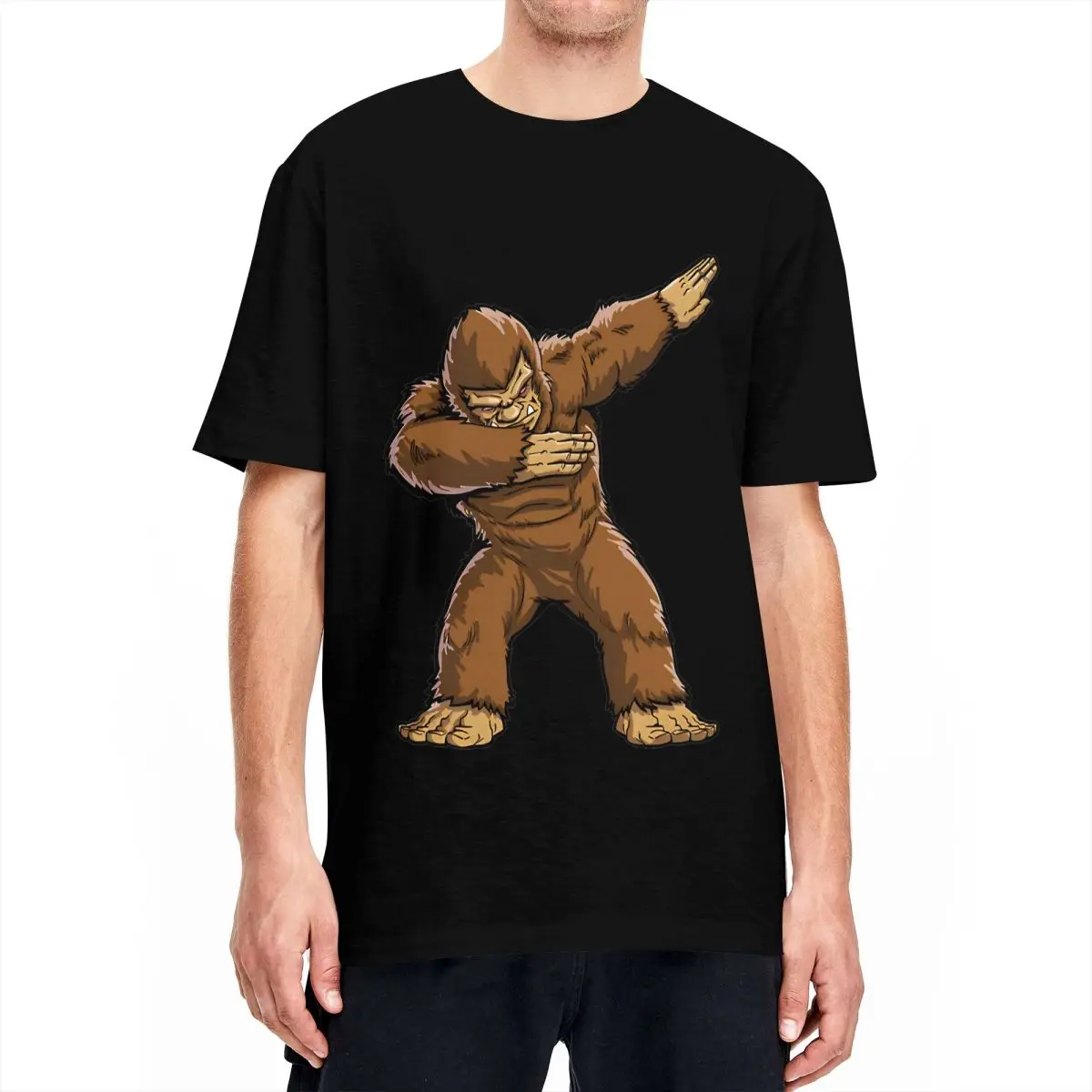 Haikyuu T-Shirt Bigfoot Sasquatch Dabbing 100 Cotton T-Shirts Novelty Tshirt for Men Y2K Funny Casual Short Sleeve Top Tees