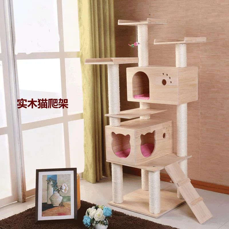 Luxury solid wood  wall, large wall  nest, pet supplies jumping platform  climbing frame cat