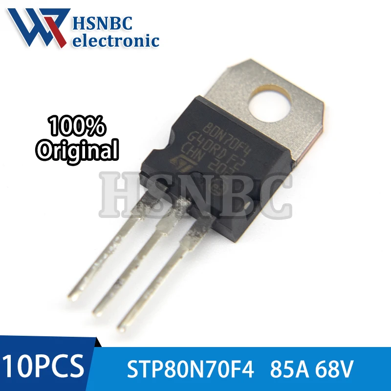 

10PCS STP80N70F4 P80N70F4 TO-220 85A 68V N-Channel Power MOSFET Transistor 100% New Original