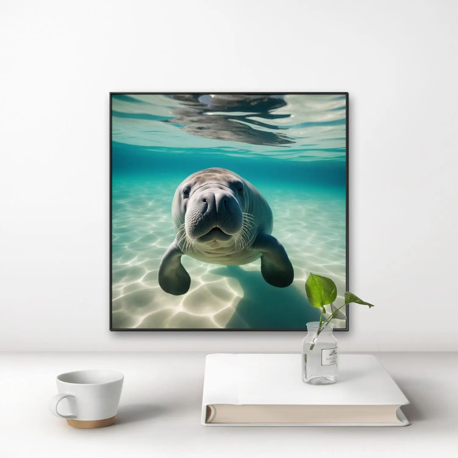 Gentle Manatees Wander the Sea 5D Diamond Painting marine life DIY Diamond Embroidery Home Wall Decor Children's room wall art