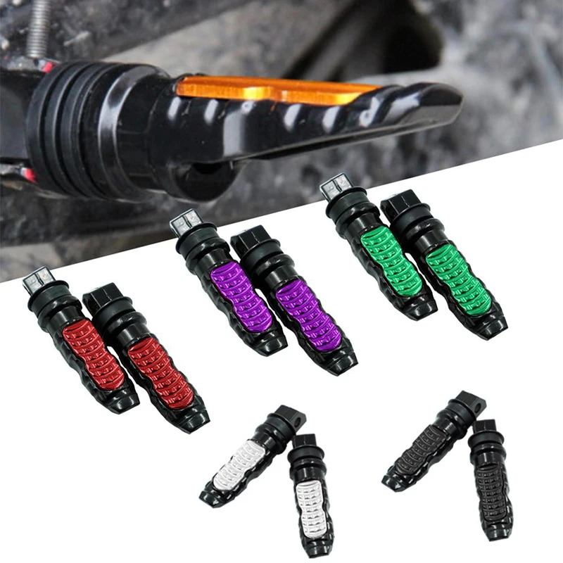 2PCS Universal Aluminum Foot Pegs Pedals Foot Rest Scooter Foot-Peg Motorbike Pedal Modification Motorcycle Rear Passenger