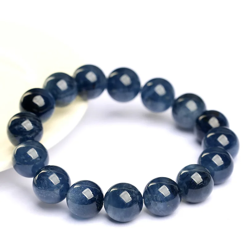 

Natural 7A Blue Rabbit Hair Quartz / Genuine Blue Rutilated Quartz Beaded Bracelets Healing Energy Crystal Jewelry for Women Men