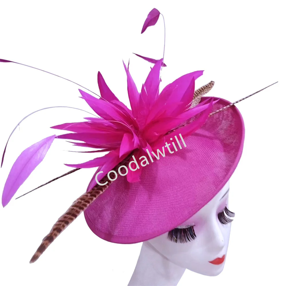 

Fashion Feather Flower Fascinator Wedding Derby Headpiece Women Tea Party Hat Fascinators Church Cocktail Millinery Cap Ladies