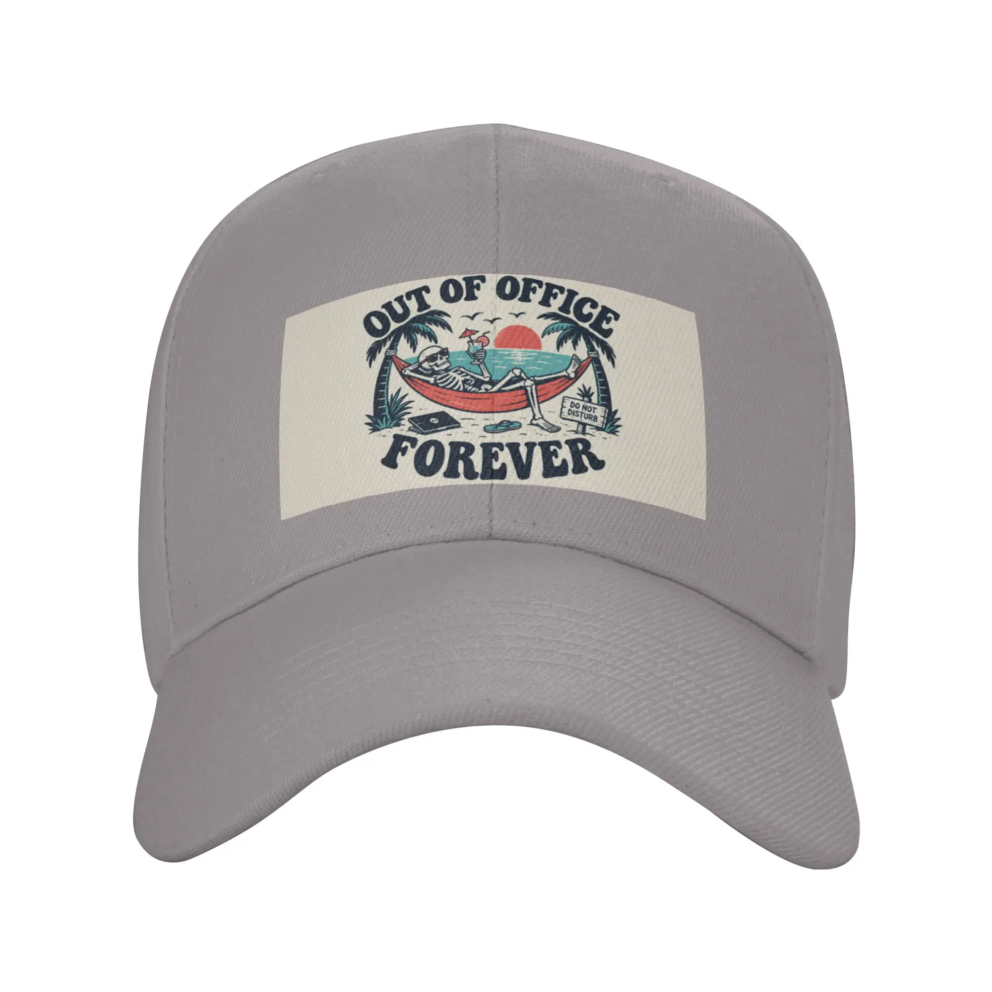 Hot Sale Out of office sign with a skeleton Baseball Cap Trendy Sun Hats  College Outfit Sun Hats